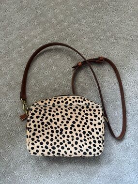 Madewell Brown and Cream Leopard-Print Crossbody Bag